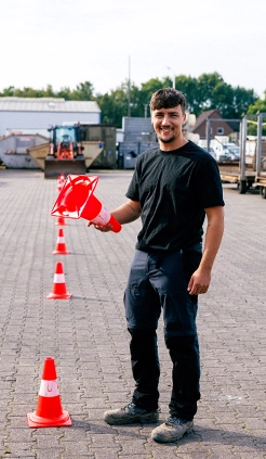 Jonas Pfundtner Azubi auf dem Betriebshof REMONDIS Industrie Service Bramsche 