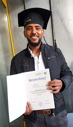 Salah Sied bei der Meisterbrief Vergabe