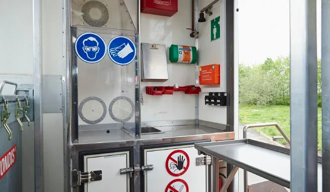  An interior view of the hazardous waste collection vehicle