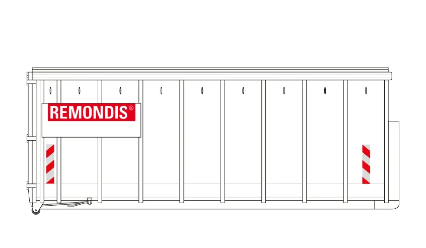 A picture of a hook-lift container