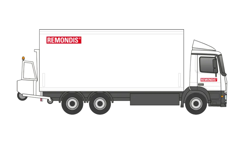 A picture of an AS collection vehicle