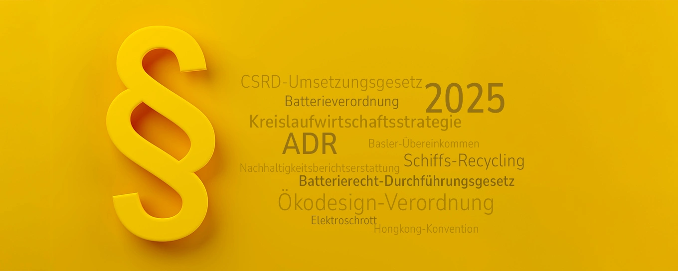 Symbolbild: Paragraph mit Abfallrecht-Änderungen 2025