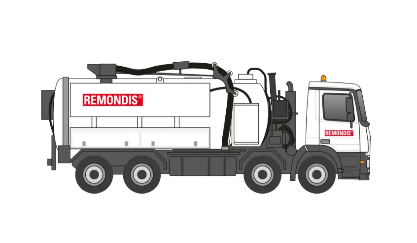 A picture of a sewer cleaning vehicle