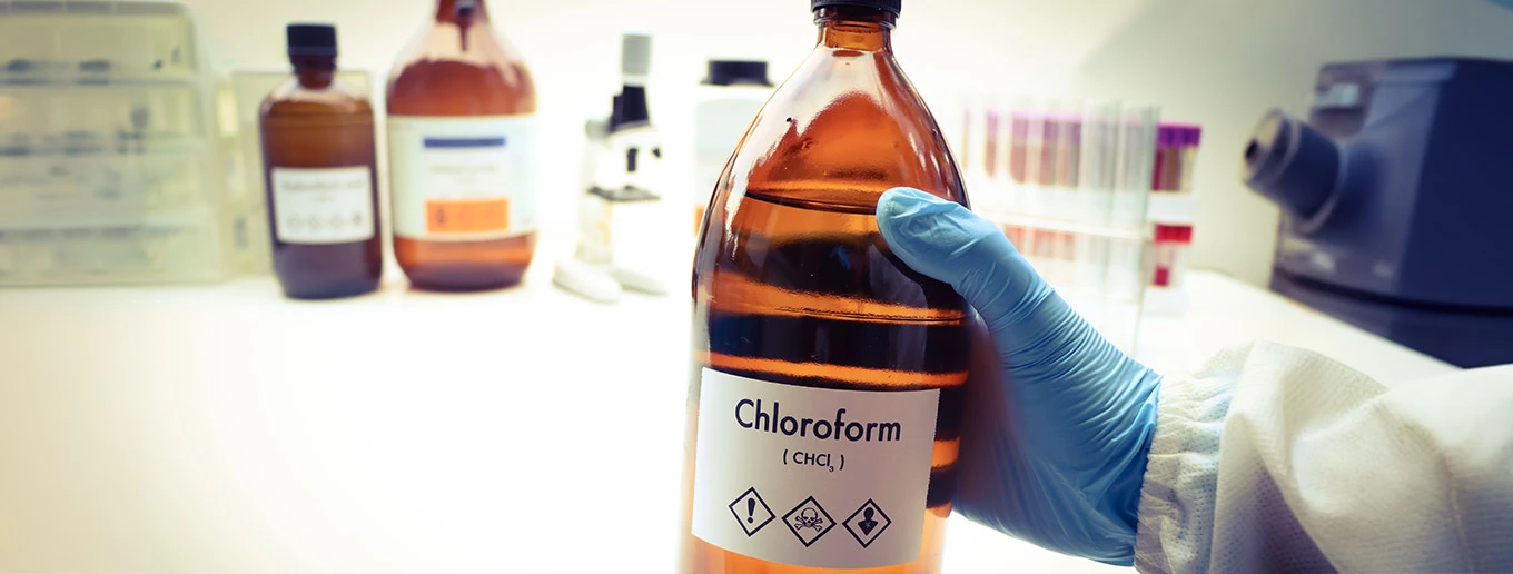 Chloroform-Flasche im Labor