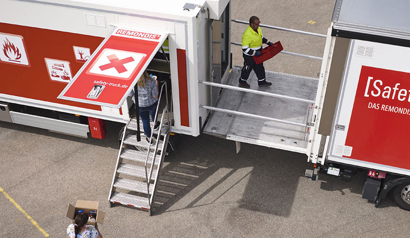 Collecting hazardous waste on a SafetyTruck