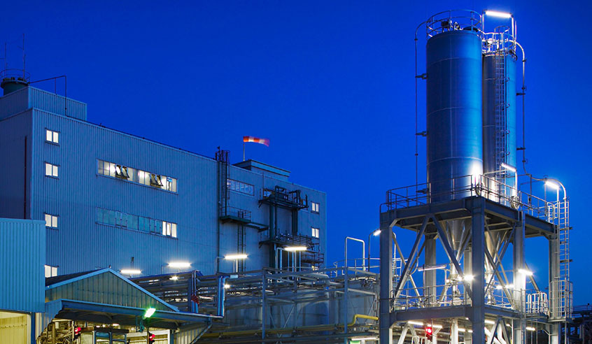 Exterior view of the hazardous waste incineration plant in Schwarzheide