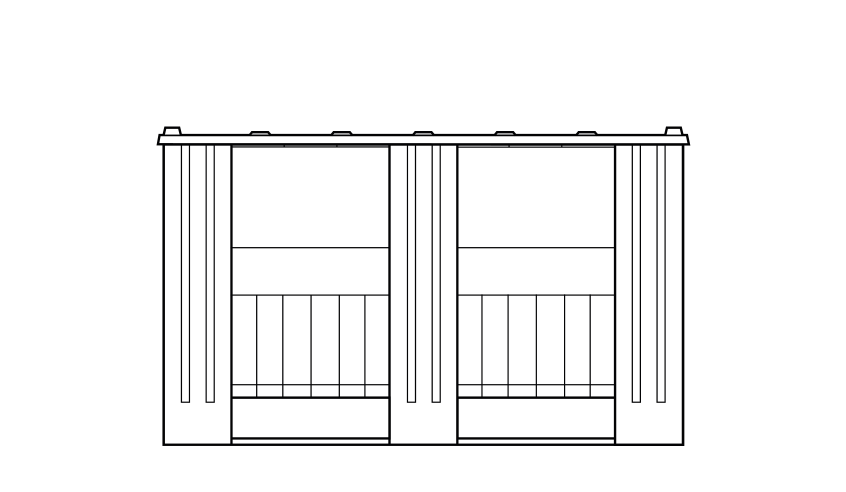 Plastic pallet containers for lead batteries